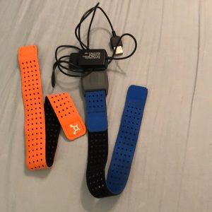 Orange theory heart rate monitor.